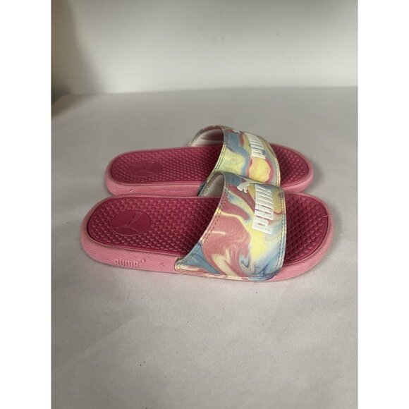 PUMA Cool Cat Pink Slide Sandals Girls Tie dye Sz 12 12C - Picture 6 of 7